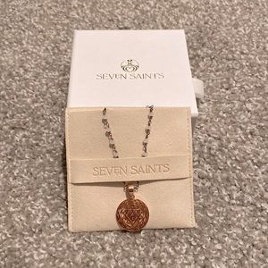 Sri Yantra Rose Gold/ White Chalcedony necklace